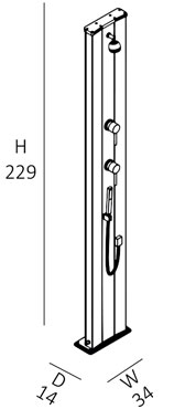 misure doccia solare dada dritta